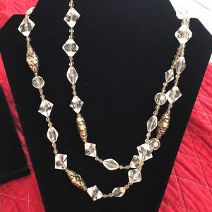 long crystal beaded necklace. Long enough to wrap